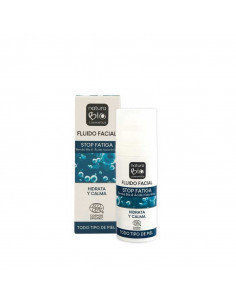 El Fluido Hidratante Stop Fatiga NaturaBIO Cosmetics hidrata intensamente y nutre la piel.