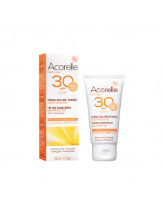 Crema Facial Color Gold Spf30 Acorelle, alta protección solar que ilumina la piel naturalmente.