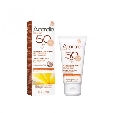 Crema Facial Color Light Spf50 Acorelle, protección solar ideal para piel sensible.