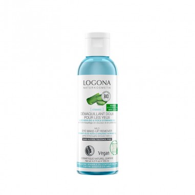 Aceite Desmaquillante Ojos Aloe Vera & Rosas Bio Logona, limpieza suave de ojos y labios.