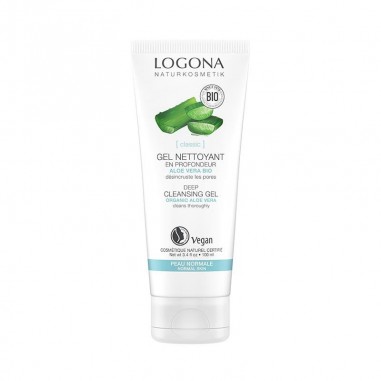 Gel Limpieza Profunda Aloe Vera & Rosas Bio Logona, purifica la piel y proporciona un tono uniforme.