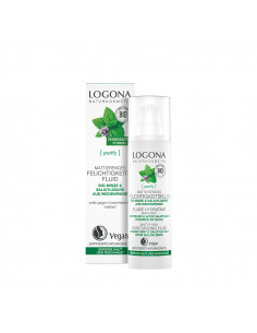 Fluido Hidratante Matificante Menta & Ácido Salicílico Bio Logona, adecuado para la piel grasa o mixta.