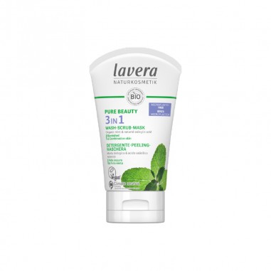 Gel Limpiador 3en1 lavera, Limpia profundamente los poros de la piel mixta o con impurezas.