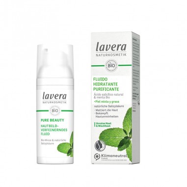 Fluido Purificante Ácido Salicílico & Menta Bio lavera, ideal para piel mixta o grasa.