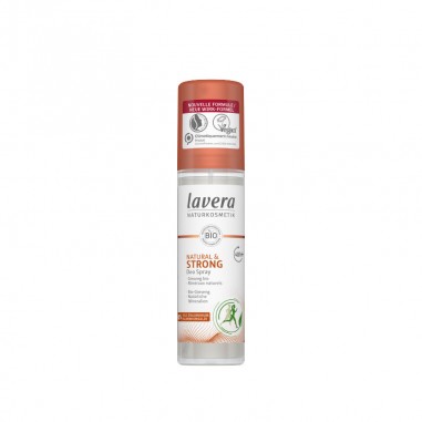 Desodorante Spray 48h+ Strong & Natural lavera, acción efectiva incluso durante actividades físicas.