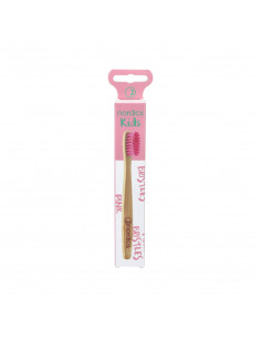 Cepillo de dientes niños rosa Bambú Nordics