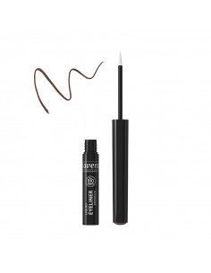Eyeliner Líquido 02 Brown lavera, con alta pigmentación.