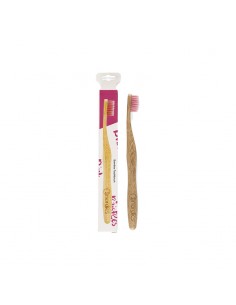 Cepillo de dientes rosa con mango de Bambú Nordics