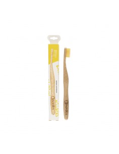 Cepillo de dientes amarillo con mango de Bambú Nordics