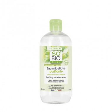 Agua micelar purificante Zinc SO'BiO, Aloe Vera & Lima Bio