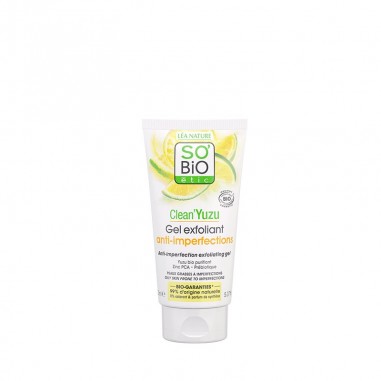 Gel exfoliante natural anti imperfecciones Clean Yuzu SO'BiO étic