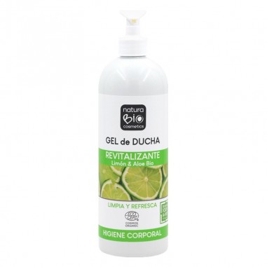 Deja un aroma cítrico a lima y limón Bio con el Gel De Ducha Revitalizante NaturaBIO Cosmetics.