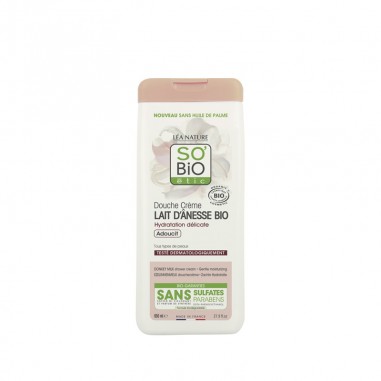 Gel de ducha hidratación suave leche de burra So’Bio