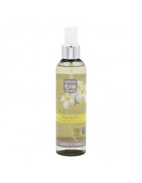 Aceite seco Radiante de 200ml de NaturaBIO Cosmetics con pulverizador