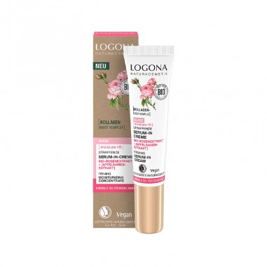 Contorno ojos sérum crema reafirmante rosas BIO y semillas de manzana Logona