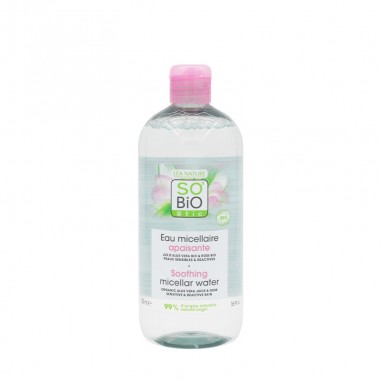 Agua Micelar Calmante SO'BiO Aloe  Vera & Rosas Bio