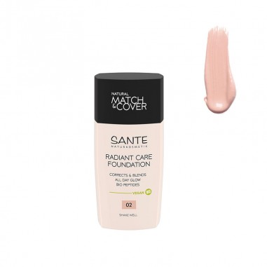 Maquillaje fluido radiant care 02 rose linen Sante