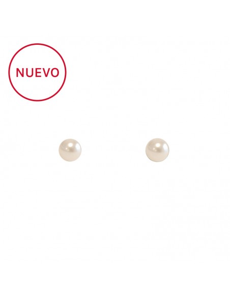 Pendientes perla plana cream Bioetic Bijoux