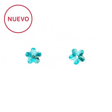 Pendientes flor aquamarina Bioetic Bijoux