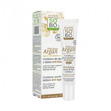 Contorno ojos & labios antiedad ácido hialurónico & Argan Bio So’BiO