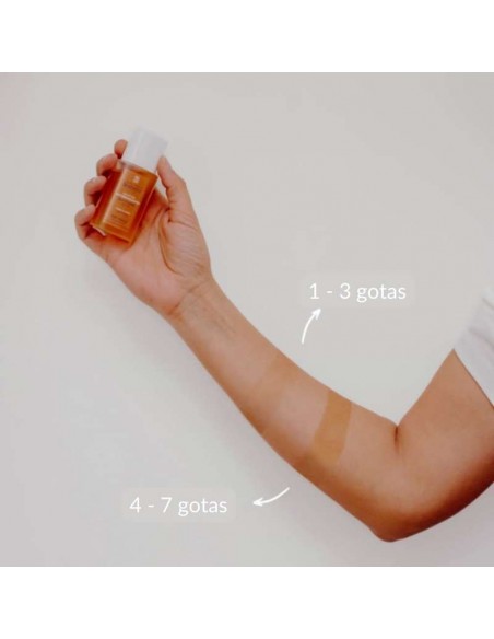 Resultado del uso de las gotas autobronceadoras de Laboratoires de Biarritz.