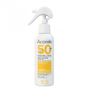 Protector solar en spray para niños SPF50 Acorelle Cuidado natural
