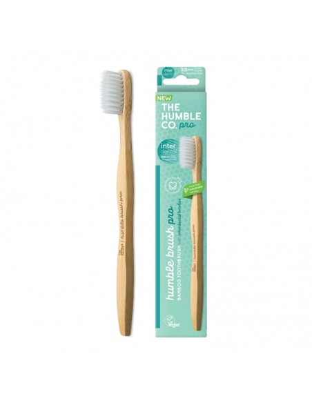 Raspall de dents de bambú Pro interdental blanc suau The Humble Co.