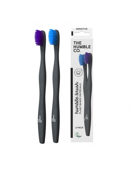 Cepillo dientesplant-based-pack2und- morado/azul&blanco/negro-esxtra suave The Humble co.