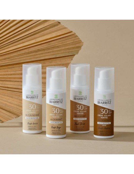 Cuidado solar facial de color de Biarritz