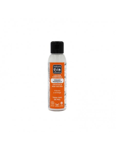 Loción corporal Verano tranquilo Aloe y citronela Bio NaturaBIO Cosmetics para hidratar y refrescar la piel.