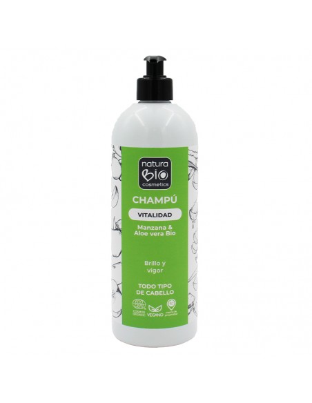 Champú ecológico Vitalidad aloe vera y manzana NaturaBIO cosmetics