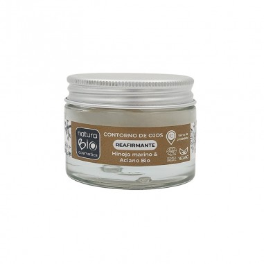 Contorno ojos natural reafirmante de NaturaBIO Cosmetics, marca de cosmética Bio certificada.