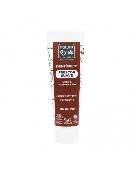 Pasta de dientes sin flúor aloe vera y coco Bio Frescor Suave NaturaBIO Cosmetics