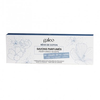 Caja 3 jabones pastilla perfumados Reve de coton Galeo