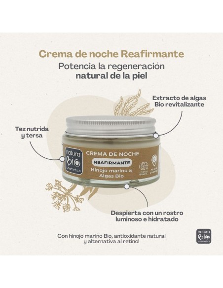 Infografía crema de noche reafirmante NaturaBIO Cosmetics