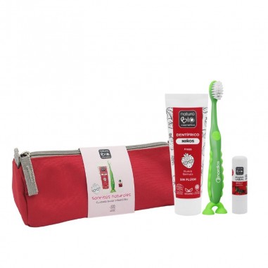 Estuche rojo higiene bucal niños NaturaBIO Cosmetics
