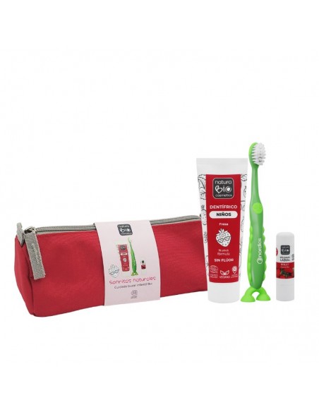 Estuche rojo higiene bucal niños NaturaBIO Cosmetics