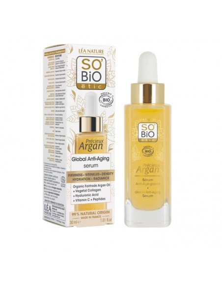 Sérum facial antiedad global argan SO’BiO