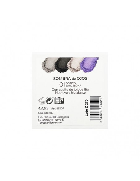 Sombra ojos 4 colores 01 Gótico Barcelona NaturaBIO Cosmetics
