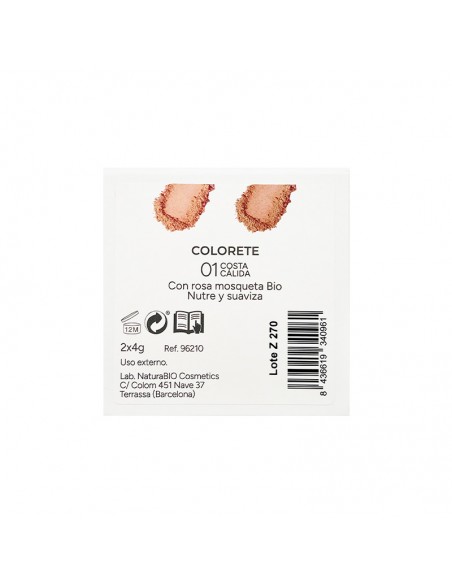 Colorete dúo 01 Costa Cálida NaturaBIO Cosmetics