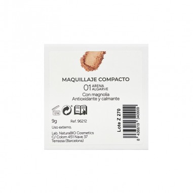 Maquillaje polvo compacto 01 Arena...