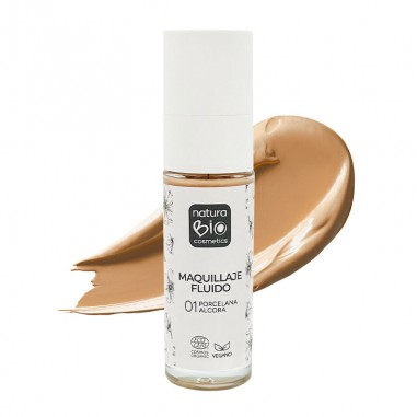 Maquillaje fluido 01 porcelana Alcora NaturaBIO Cosmetics