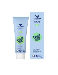 Pasta de Dientes Menta con Flúor Cosnature: frescura intensa y protección duradera para tu sonrisa.