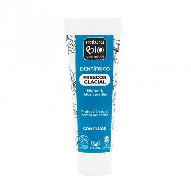 Pasta de dientes con flúor menta mentol Frescor Glacial NaturaBIO Cosmetics