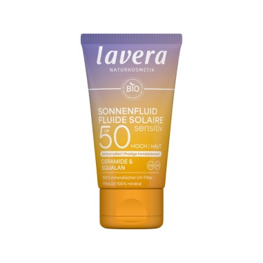 Fluido solar facial Sensitiv SPF 50 lavera - Cuidado solar Bio para pieles sensibles Fluido solar facial Sensitiv SPF 50 lavera - Cuidado solar Bio para pieles sensibles
