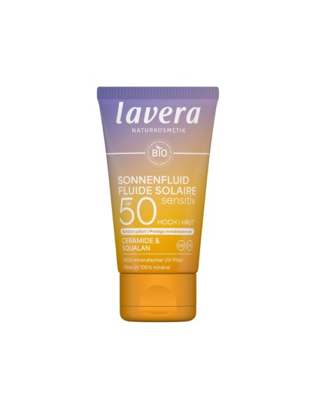 Fluido solar facial Sensitiv SPF 50 lavera - Cuidado solar Bio para pieles sensibles Fluido solar facial Sensitiv SPF 50 lavera - Cuidado solar Bio para pieles sensibles