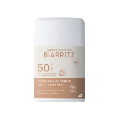 Stick Solar Color Spf50+  Biarritz, protección solar muy alta que oculta imperfecciones como cicatrices, marcas de acné, etc.