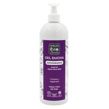 Gel ducha aloe & açai cuidado natural. NaturaBIO Cosmetics