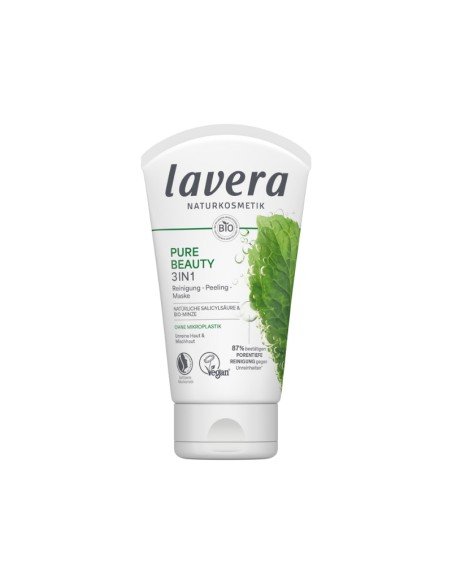 Gel limpiador 3 en 1 pure beauty lavera para limpieza facial