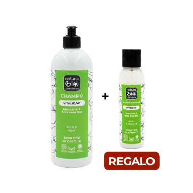Champú natural Vitalidad aloe y manzana NaturaBIO Cosmetics